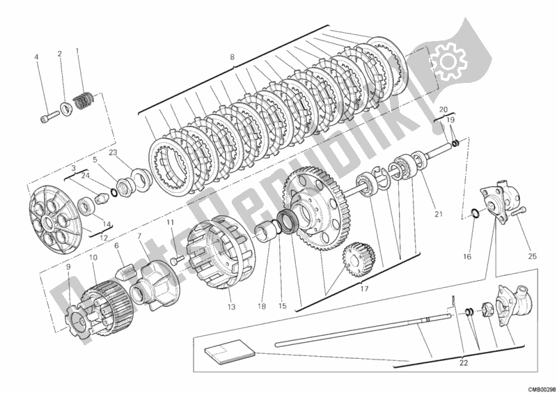 Alle onderdelen voor de Koppeling van de Ducati Hypermotard 1100 EVO 2012